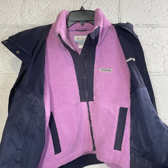 Columbia Women's Laurelwoods II Interchange Hooded Jacket navy/purple Medium - Picture 9 of 12